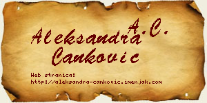 Aleksandra Čanković vizit kartica
